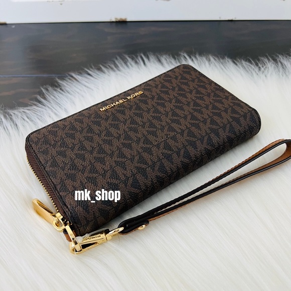 Michael Kors Jet Set Large Flat Phone Case Wristlet Wallet - Picture 7 of 16